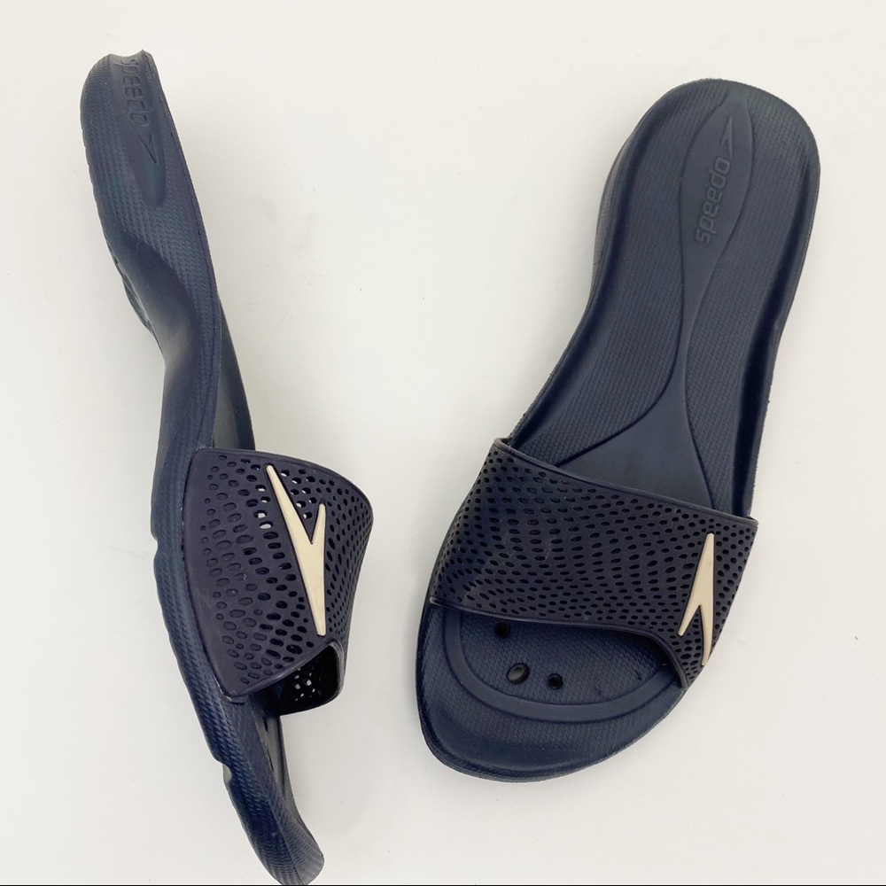 🌷SPEEDO Atami II Max Navy Blue Rubber Flat Slides